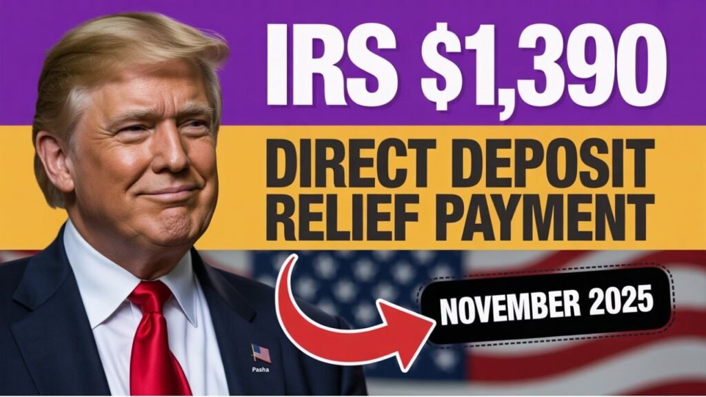 IRS Confirms $1,390 Direct Deposit Relief for November 2025